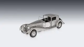 MID 20thC SOLID SILVER BUGATTI ROYALE TYPE 41 MODEL CAR, L DONATI c 1960 | PUSHKIN ANTIQUES