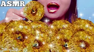 ASMR *EDIBLE GOLD DONUTS MUKBANG | EATING SOUNDS | GUN ASMR