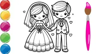 How To Draw A Beautiful Bride And Groom | Wedding Drawing |