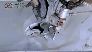 5-Axis HEAD Waterjet Cutting Metal Samples with Precision