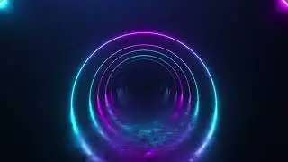 Circular Neon Tunnel | Silent Visual Screensaver (No Sound)