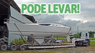 t01e36 : Transporte do Veleiro Prosperus - Sobe na fogueira e p&otilde;e na carreta - Vlog IPA Dive & Sail