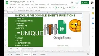 Extract UNIQUE data with UNIQUE Function in Google Sheets