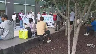 Homeless advocates rally outside Cuyahoga County headquarters