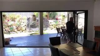 Large bifold doors retractable fly screens