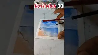 Easy Sea beach 🌊🏖️ painting #acrylic #painting #art #drawing