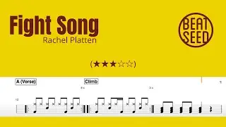 Fight Song - Rachel Platten (★★★☆☆) Drum sheet Notation
