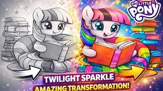 Twilight Sparkle Coloring Transformation🌈|Kids Learning Drawing Fun |  My little pony |#episode415