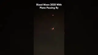 Blood Moon 2025 With Plane Passing By - Chicago Illinois