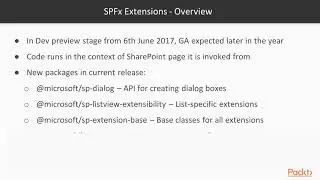 Sharepoint: SPFx Development Model : Overview of Extensions Functionality | packtpub.com