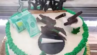 Marijuana Happy Birthday Ice Cream Cake