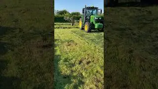 John Deere 6R130 Krone Swadro Rake #farming #johndeere #silage #shorts