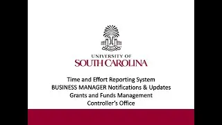 Time and Effort Reporting - Business Manager Notifications and Updates