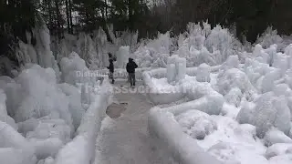 Magical ice world draws visitors to Slovenian ski resort