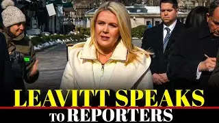 White House Press Secretary Karoline Leavitt speaks at the stakeout