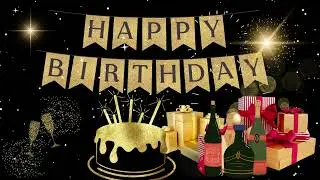 Happy Birthday Background Video  | Animated Wallpaper Backdrop | Gold and Black