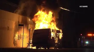 LAFD battle RV blaze
