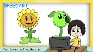 Sunflower and Peashooter from Plants vs Zombies [Speedart]