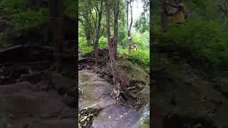 Hiking up the small waterfall