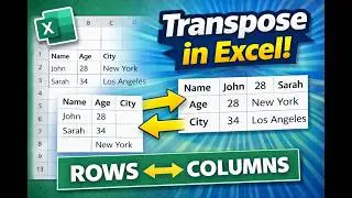 Stop Copy-Paste ❌ Use This Excel Transpose Trick