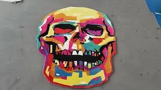 skull rug#customrugs #rugs #area rugs#human head rug#tufted rug#handmade rug