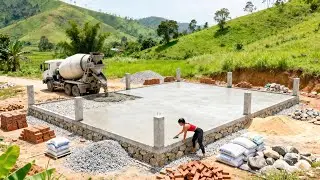 Off-Grid Log Cabin Design: Concrete Base, Wood Prep & Frame Build | Survival With Her
