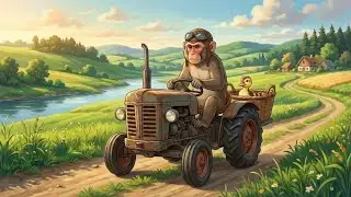 A Brave Monkey&rsquo;s Tractor Mission 🚜🐒 | Duckling Rescue Story | Ghibli Style Video
