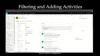 Dynamics 365 - Sales Hub - Filtering and Adding Activities