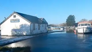 Norfolk Broads - snow, ice, frozen rivers and winter sunshine