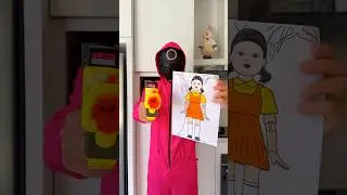 SQUID GAME - DOLL painting CHALLENGE  😱🎨🦑