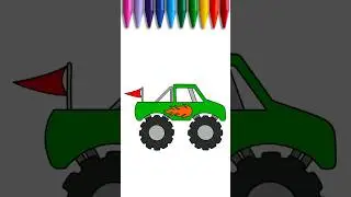 How to draw a Monster Truck for kids - DrawColor #monstertruck #car #trackracing #artwork