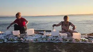 Salish Sea summer sunset sound bath .  #soundbath #soundhealing #music #salishseasoundbath 