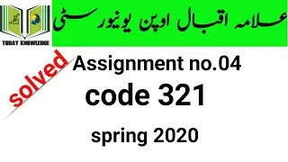 aiou solved Assignment spring 2020 | code 321Assignment no.04