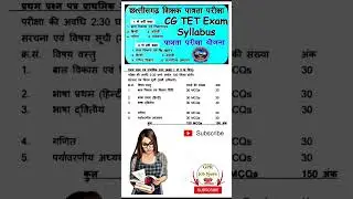 CgTet Exam Syllabus#shorts