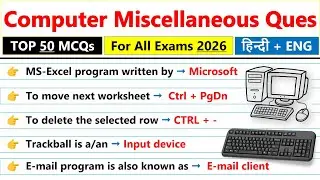 Computer Miscellaneous MCQs 2026 | High-Level | All Exams