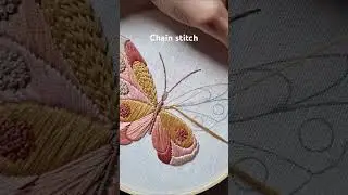 Butterfly wing hand embroidery #embroidery #handembroidery #handmade #stitch #art #craft #needle