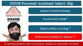 DSSSB Personal Assistant Latest Salary Slip DSSSB PersonalAssistant New Joinee Salary Slip #dsssbjob