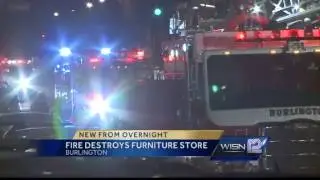 Fire destroys Burlington furniture store