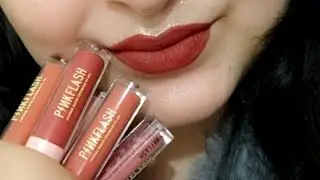 PinkFlash Lasting Matte LipCream Lip Swatche 💋💄💦❤️🔥💯 || Hindi/Urdu #learningwithnk #brandreviews