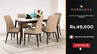 Royaloak | Milan Italian Glass 6 Seater Dining Table Set