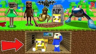 FingÍ mi MUERTE para ESCAPAR de ITALIAN BRAINROT en Minecraft 😰 | 2 Noobs vs Brainrot Memes