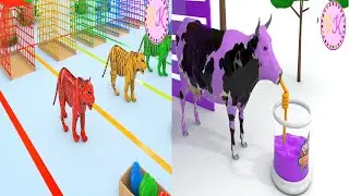 baby kids I colors with animals I learn colors with cows drink milk for kids