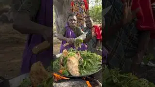 Pure Tradition ❤️ Hadza Women Cooking a Delicious Wild Meal #shorts