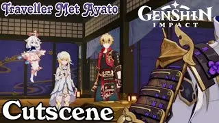 Traveller Meets Ayato For The First Time Cutscene (Mobile Version)