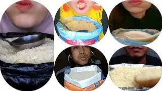 ASMR RAW RICE EATING || COMPILATION MAKAN BEARS MENTAL BASMATI MIXED VIDEO EATING 