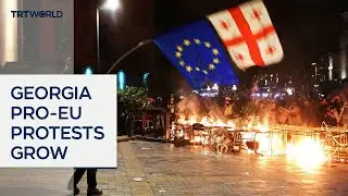 Georgia&rsquo;s pro-EU protesters clash with police outside presidential palace
