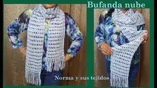 Bufanda crochet nube #crochet #tutorial  #knitting #normaysustejidos
