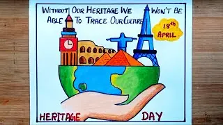World Heritage Day Poster Drawing / World Heritage Day Drawing/How To Draw Heritage Day Drawing Easy
