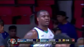 Converge&rsquo;s NEW IMPORT Jalen Jones DELIVERS BUCKETS vs Meralco in 1Q | PBA Season 49 Governors' Cup