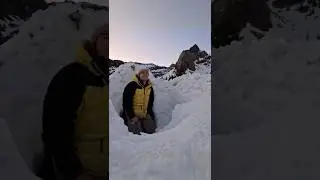 Overnight in a Snow Shelter at 9,000 feet in the mountains